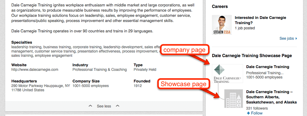 linkedin-showcase-page