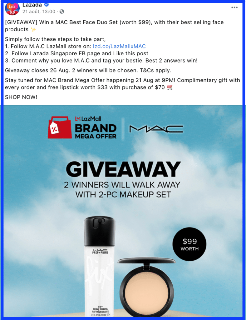 Free product giveaways